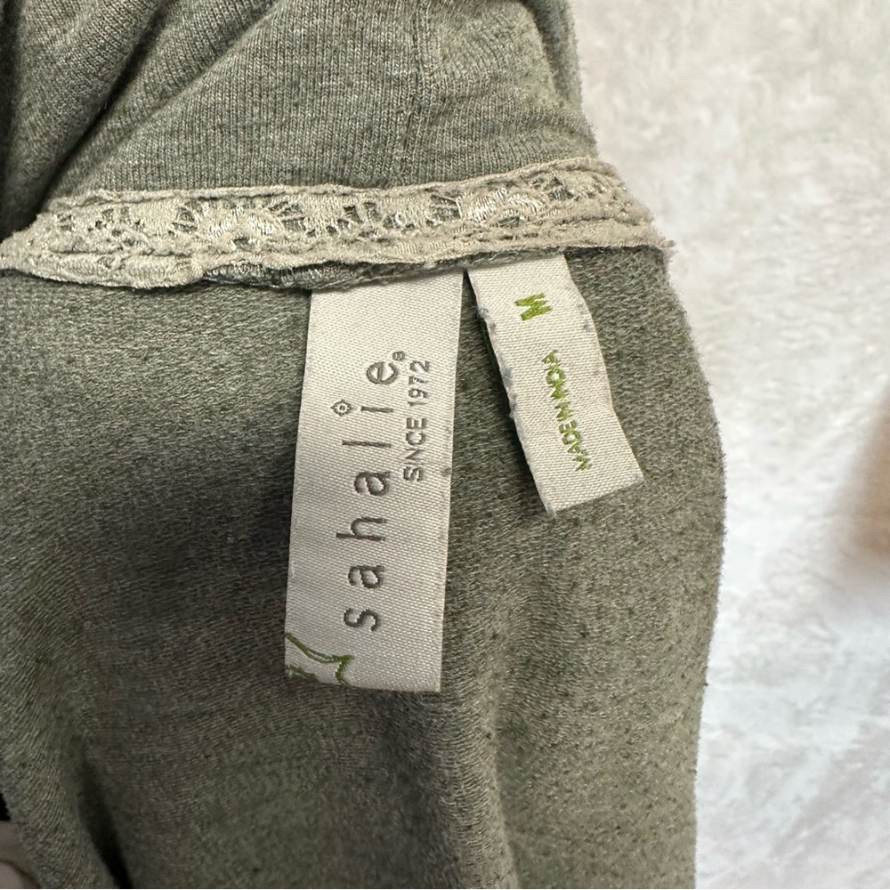 Sahalie women’s sage green boho lace cardigan jacket medium - Picture 7 of 7